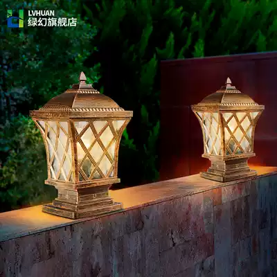 Column head lamp European waterproof led garden villa rural outdoor gate pillar fence courtyard outdoor light