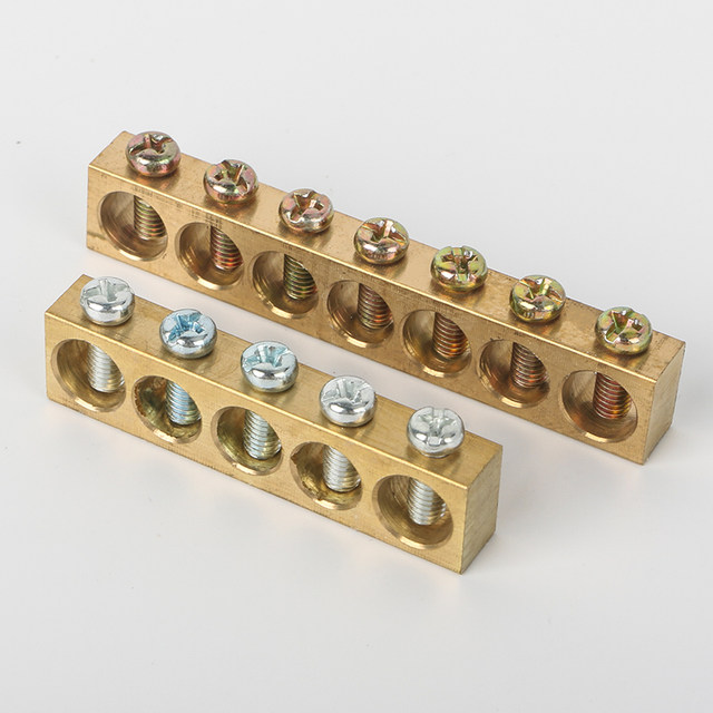 Zero Busbar Grounding Busbar A10 Color-Coded Cover Grounding Busbar Distribution Box Copper Busbar Zero Busbar