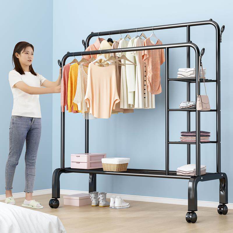 Manual pants balcony stainless steel 90 a 1 meter long x frame iron floor hanger Clothes rack drying rack