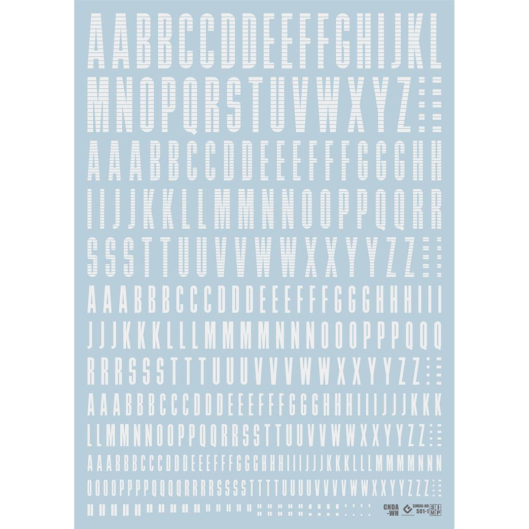 (EVO)CNDA-1 LETTER alphabet English (General Mark) Special Water Paste (White)