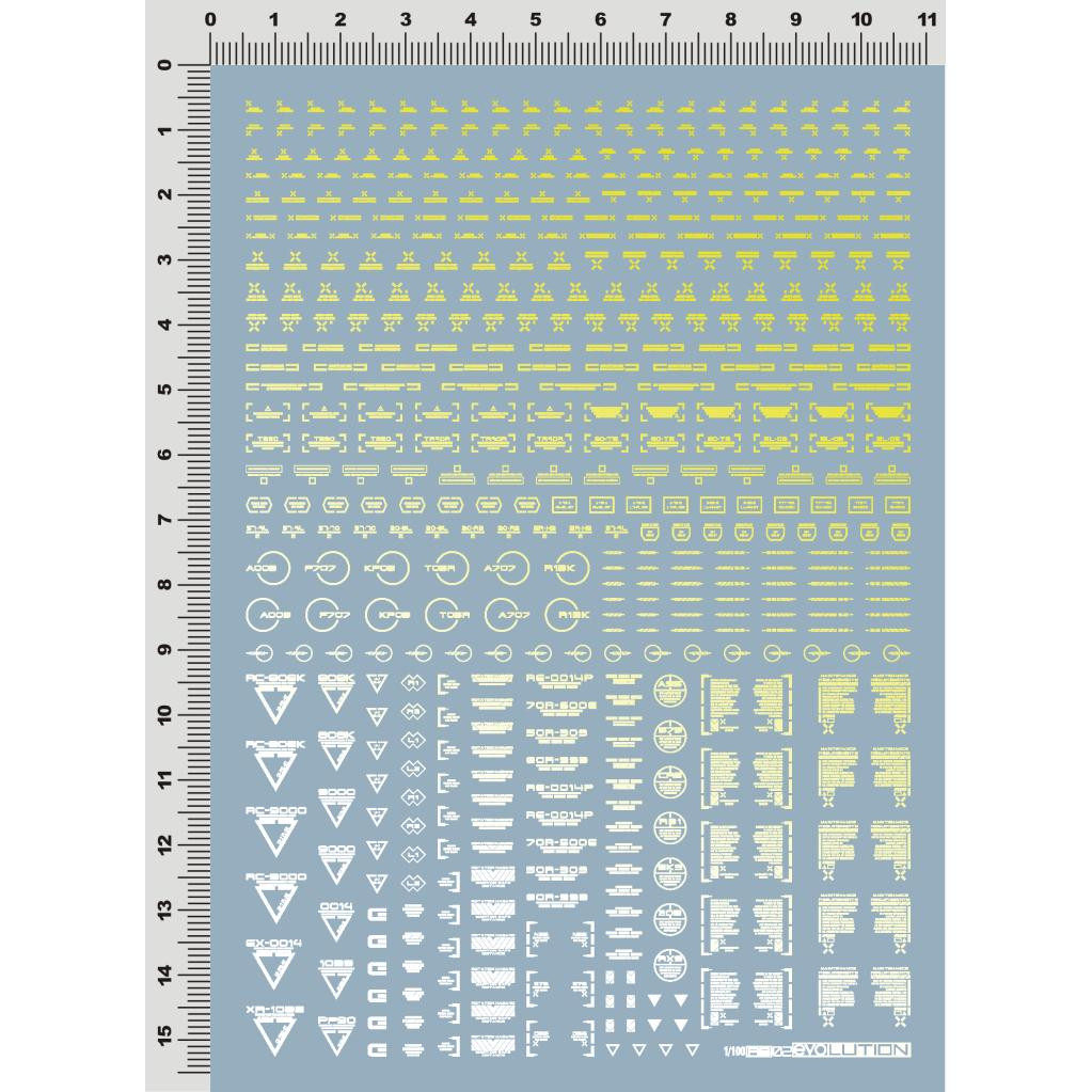 (EVO)MG 1:100 RB02 HIQ style (general warning system) special water sticker (gilding)