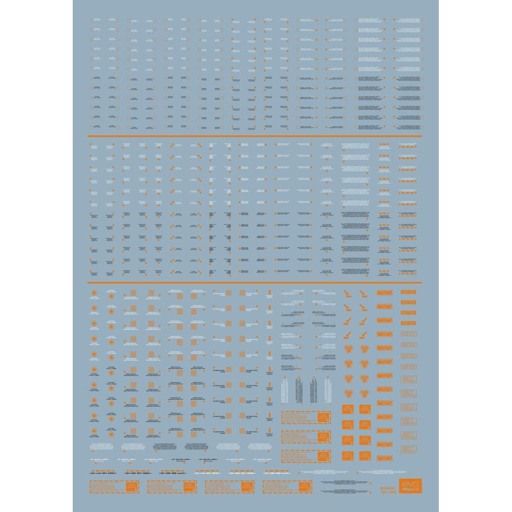 (EVO)MG 1:100 NC05OC-1008 HIQ style (warning system) special water sticker (orange black)
