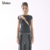 Badee Летняя небольшая дизайнерская сексуальная футболка с коротким рукавом, облегающий крой, тренд сезона