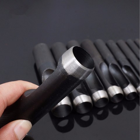 Black high carbon steel belt punching sub gas eyehole punching machine punching tool round steel punching leather punching 1-25mm-Taobao