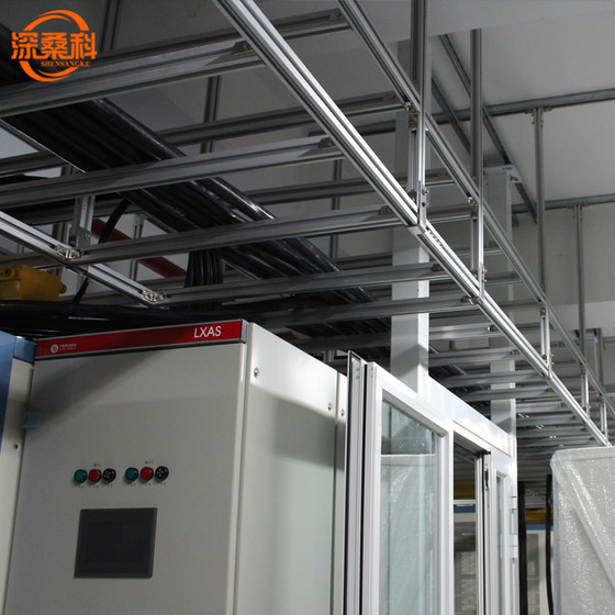 Communication room 4C aluminum alloy cable rack DXC aluminum profile open strong and weak current single and double layer cable tray hoisting support ladder climbing frame cabinet ceiling hanging three-network-in-one integrated wiring