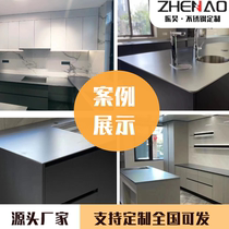 304 stainless steel solid countertop cabinet counter sink integrated custom island table 5mm scratch-resistant table anti-scratch panel