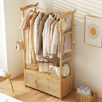 Simple coat rack bedroom clothes rack wardrobe floor-standing non-solid wood simple modern multi-functional wardrobe home storage