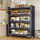 Kitchen storage rack floor-standing multi-layer microwave oven storage cabinet household multi-function cabinet with door large capacity storage cabinet