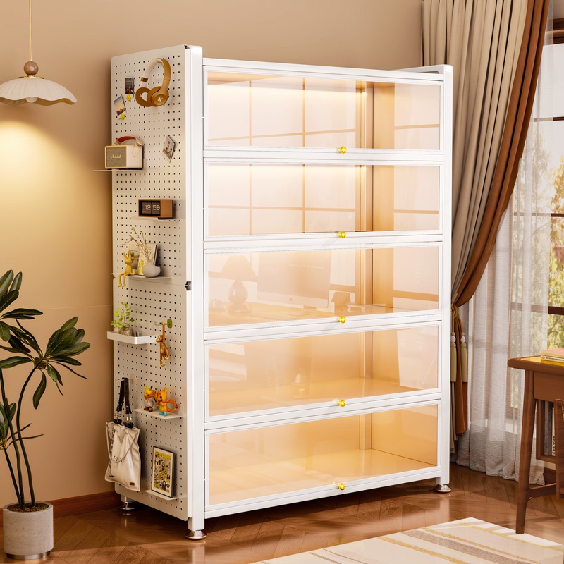 Steel Bookshelf, Glass Bookcase, Dust-Proof Floor-Standing Metal Cabinet, Display Cabinet for Collectibles, Multi-Layer Storage Cabinet Steel Bookshelf, Glass Bookcase, Dust-Proof Floor-Standing Metal Cabinet, Display Cabinet for Collectibles, Multi-Layer Storage Cabinet