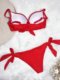 2022 new hard cup bikini solid color swimsuit European and American backless women knotted sexy hot girls on the beach vacation bikini