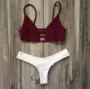 2018wish AliExpress mẫu mới bùng nổ bikini màu rắn gợi cảm cao co giãn áo tắm nữ áo tắm bo bikini