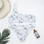 2018 Châu Âu và Hoa Kỳ mới nhà máy nước in hoa văn bằng đá cẩm thạch bikini một bên áo tắm hai dây gợi cảm cao cấp áo bơi cho người béo