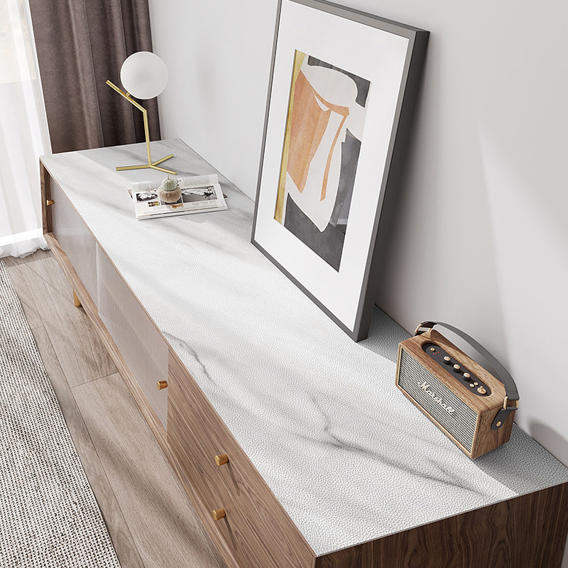 TV Cabinet Table Mat Imitation Marble Tattoo Waterproof Tea Table Mat Light Lavish Silicone Lid Cloth Anti Dirty Strip Shoe Cabinet Table Cloth-Taobao