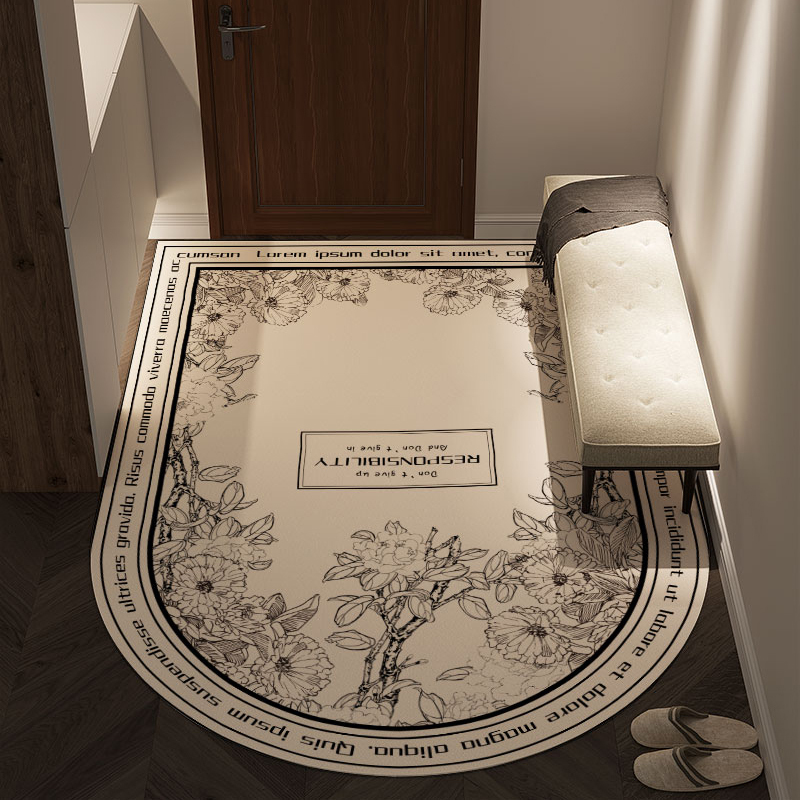 American-Style Entrance Door Mat, Arched, Washable Leather Doormat, French-Style Semi-Circular Door Mat, High-End Feel American-Style Entrance Door Mat, Arched, Washable Leather Doormat, French-Style Semi-Circular Door Mat, High-End Feel