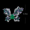 Butterfly and Bird Micro-Inlaid Zircon Butterfly Jade Gourd Brooch Luxurious Women's Coat Elegant Suit Accessory Evening Brooch