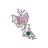 Flower Elf Crystal Butterfly Brooch Women's High-End Unique Pin Coat Suit Matching Accessories Birthday Gift