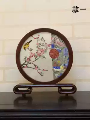 Handmade embroidery Chinese style new Chinese double-sided embroidery ornaments business Pendulum style Chinese Jiangnan Phoenix gift high-grade