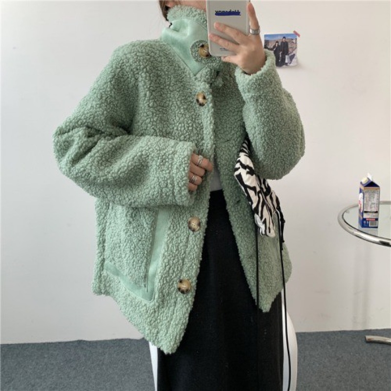Lamb hair coat women's winter Korean gentle wind furry top cute winter thickened casual new 2020