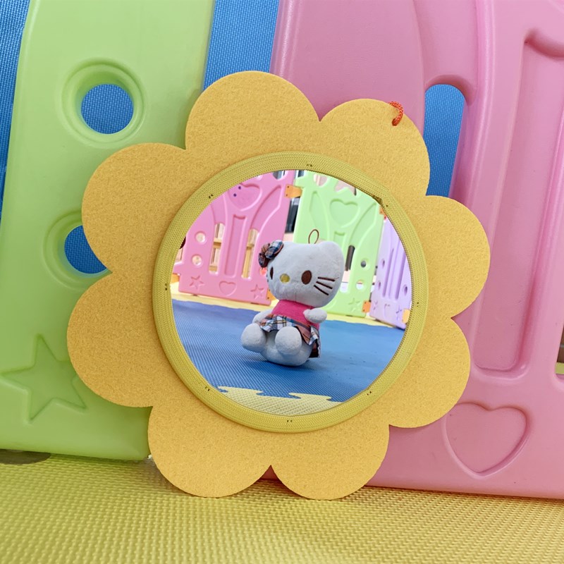 Sunflower Toy Mirror Acrylic Mirror Bed Hanging Baby Early Teach Baby Cognitive Safety Mirror Tumble Unbroken Mirror