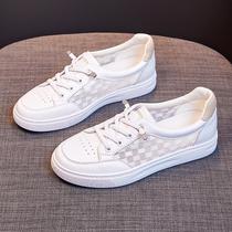 Foreign trade original single genuine leather white shoes for women in summer first layer cowhide mesh breathable flat casual sneakers removal from cabinet processing