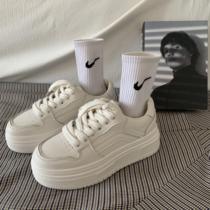 INS self-retention and heightening thick-soled white shoes for female Internet celebrities versatile retro sports and leisure platform shoes trendy