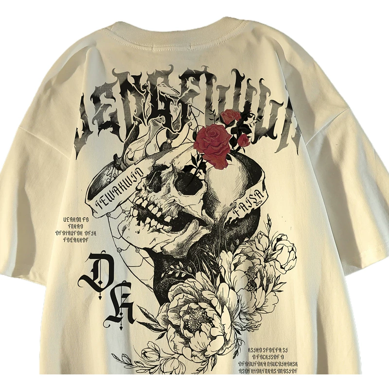 Retro cotton summer short sleeve T-shirt, American style, European style