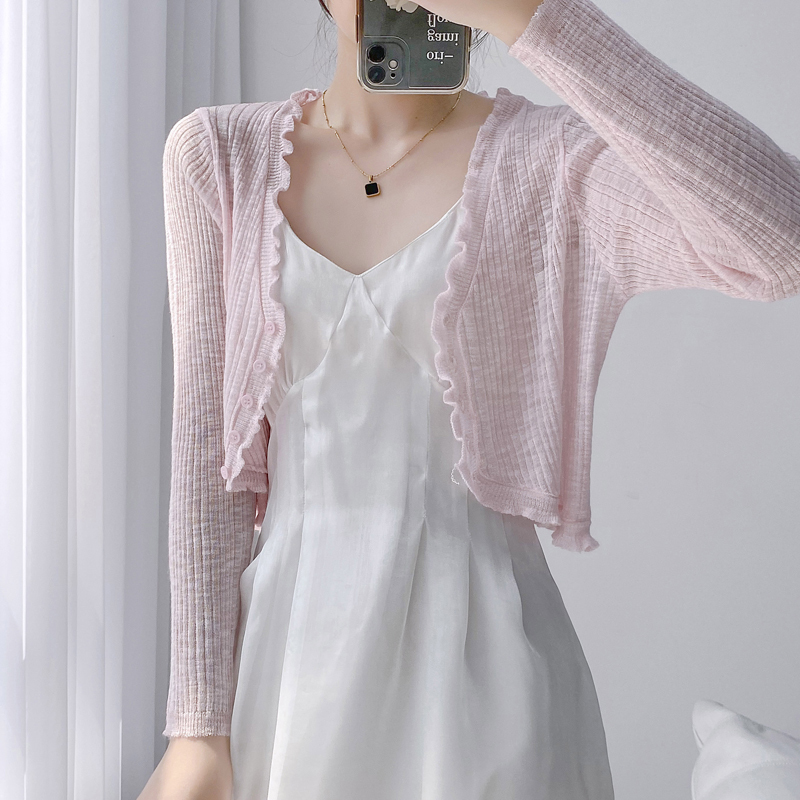 Cardigan for Women, Thin Camisole Dress, Air-Conditioning Cover-Up, Summer Knitwear, Shawl, Ice Silk Small Cape, Fairy-Like Jacket Cardigan for Women, Thin Camisole Dress, Air-Conditioning Cover-Up, Summer Knitwear, Shawl, Ice Silk Small Cape, Fairy-Like Jacket