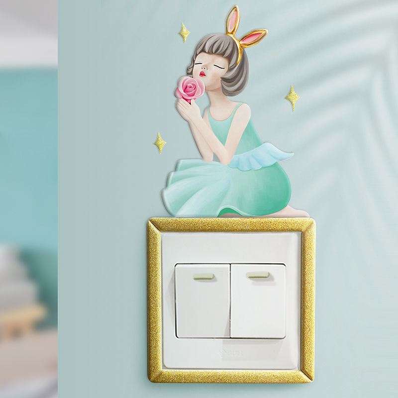 Switch paste protective suit simple and high-grade luxury female wall sticker red creative cartoon decorative frame