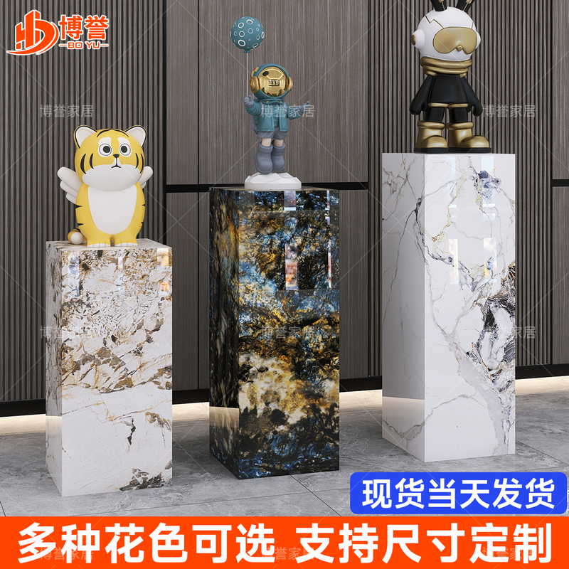 Marble Craft Ornament Base Heightening Platform for Guest Exhibition Halls, Hotel Floor Decoration, Rock Slab Flower Stand, Pillar Stone Pedestal Marble Craft Ornament Base Heightening Platform for Guest Exhibition Halls, Hotel Floor Decoration, Rock Slab Flower Stand, Pillar Stone Pedestal