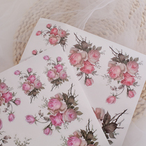 Sticker rose bouquet waterproof ledger sticker decorative pattern diy handbook sticker material sticker