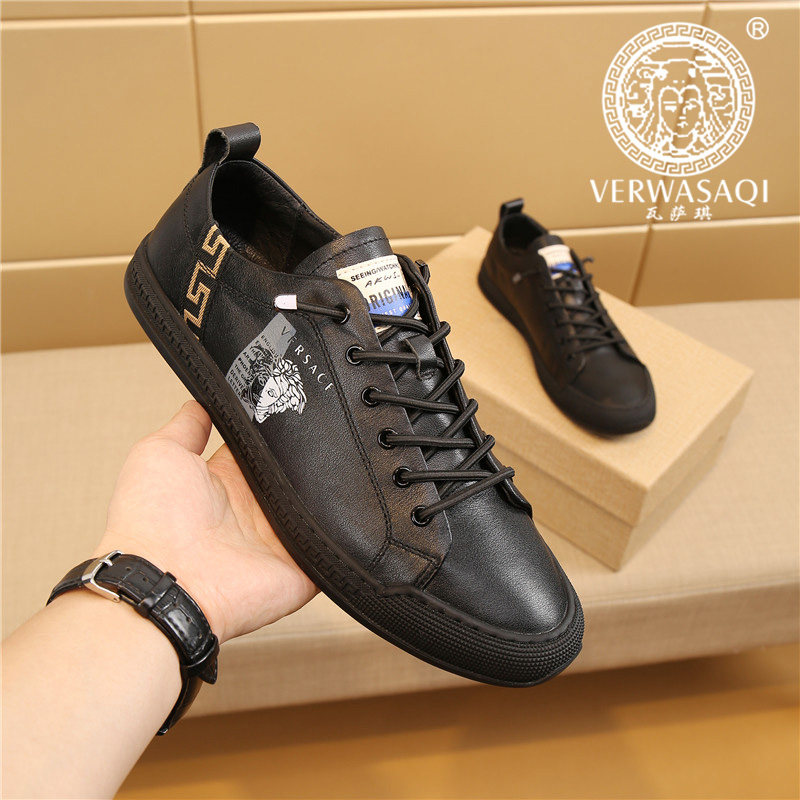 Vasaki leather shoes men's small white shoes autumn tide brand high-end leather men's shoes European station top layer leather casual tide shoes