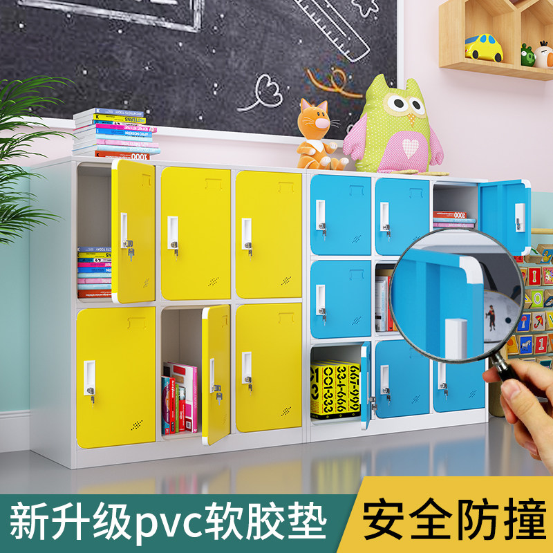 Student School Bag Cabinet Color Locker school with classroom Tin storage small shoe cabinet Multi-door short cabinet Cupboard With Lock