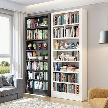 Steel Bookshelf for Home Living Room, Children's Bookcase, Wrought Iron Floor-Standing Storage Rack, Modern Minimalist Library Bookshelf