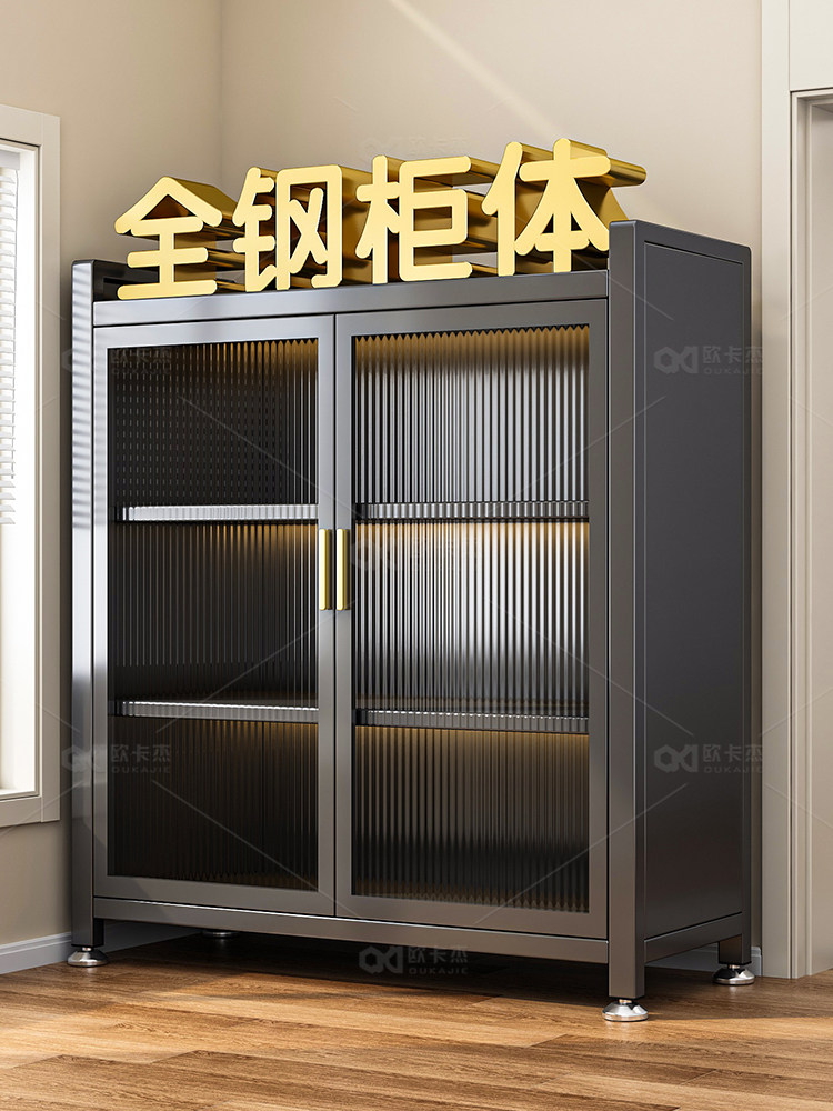 Kitchen Thickened Storage Rack, Floor-Standing Multi-Layer Microwave Oven, Household Cupboard, Storage Cabinet, Multi-Functional Storage Cabinet, Cupboard