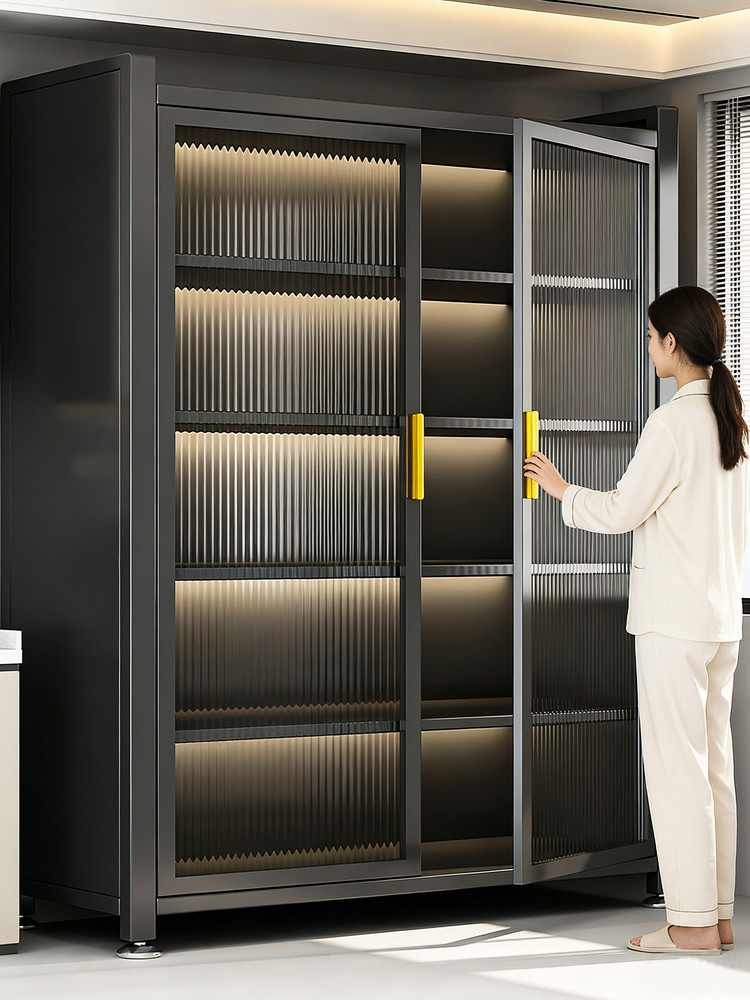 Kitchen Storage Rack Multi-Layer Household Storage Cabinet Microwave Bowl Dustproof Multi-Functional Storage Cabinet Cupboard Storage Cabinet