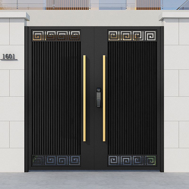 Modern Villa Gate Gate Gate Aluminum Alloy Electric Stainless Steel Outdoor Gate of Rural Iron Gate Wall
