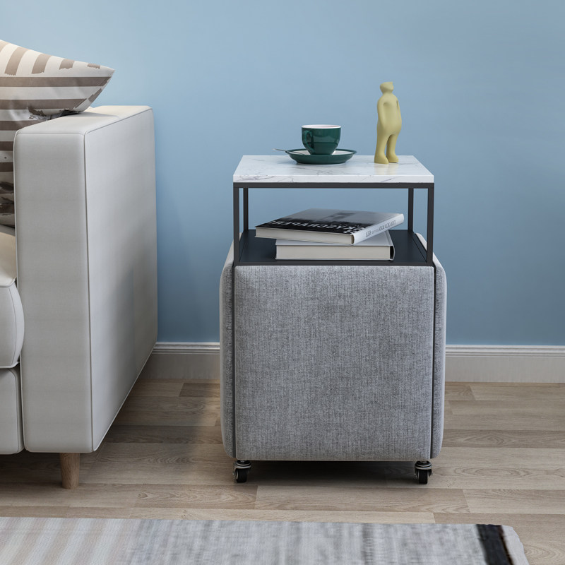 Nordic magic square stool sofa side a few living room multifunctional combination small tea table stool light luxury small apartment marble coffee table