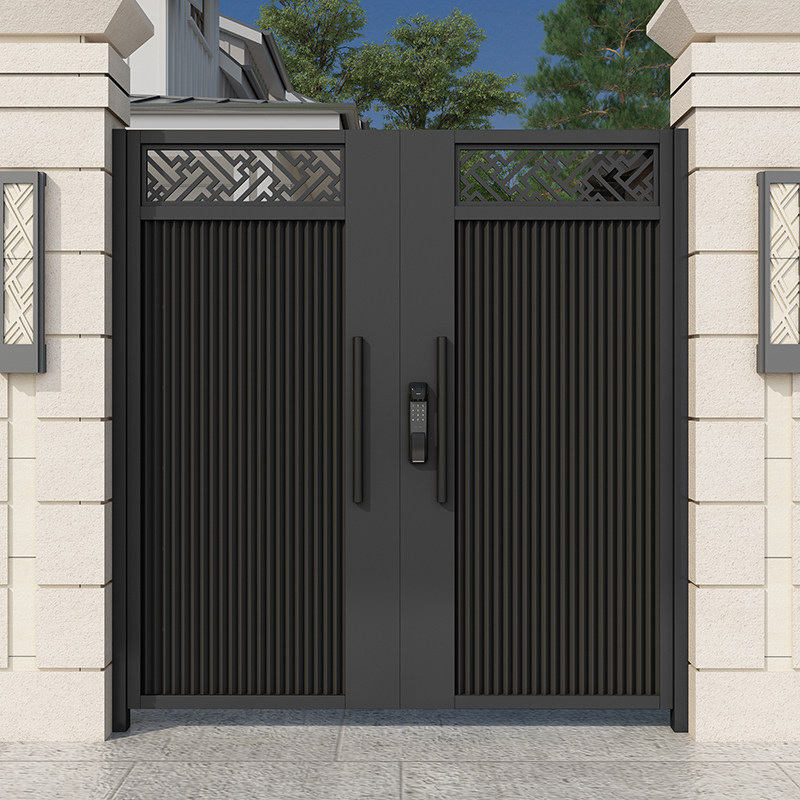 Modern Iron Art Courtyard Villa Gate Garden Courtyard Gateway Outside Stainless Steel Fence Door Rural Entrance Double Door