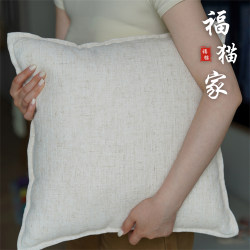 Wabi-Sabi Style White Cotton and Linen Pillow, High-End Minimalist Modern Sofa Cushion, Living Room Bay Window Pillow, Lumbar Pillow, Pillowcase
