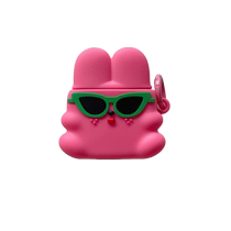 Wenxia ins rose red cartoon sunglasses rabbit suitable for Airpods protective cover Airpods2 3rd generation Apple wireless Bluetooth headphone cover AirpodsPro new creative