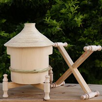 Yunnan Climbing Branches Flowers Wood Zhen Zi Steamed Rice Wood Barrel Zhen Rack Kitchen Pan With Heat Insulation Table Steamed Rice Wood Barrel Supplies