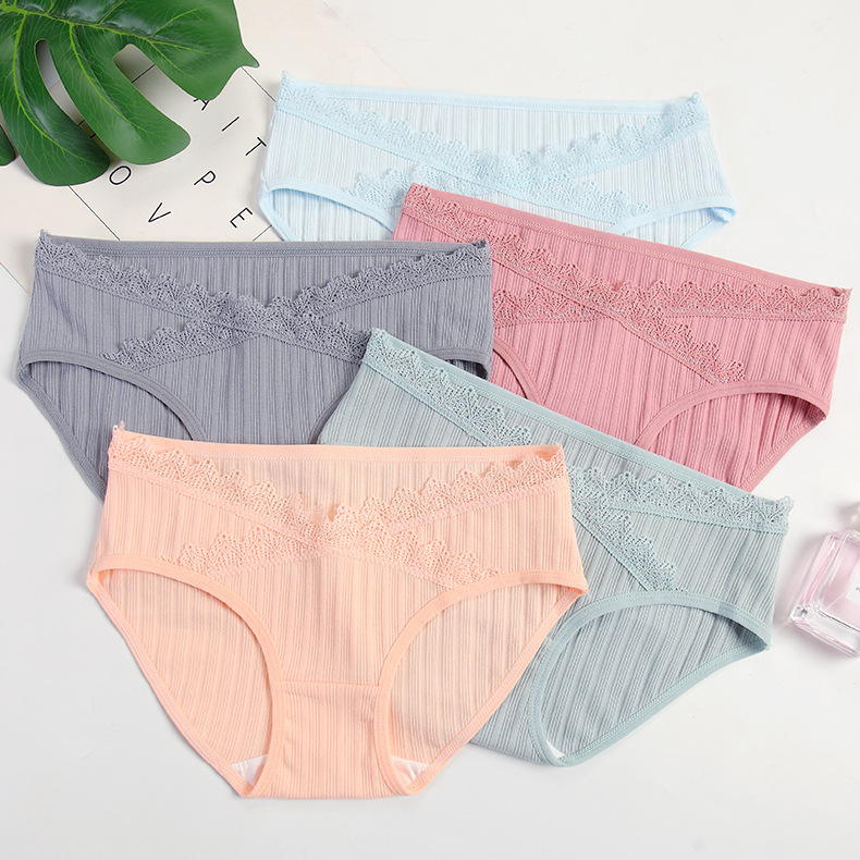 Thread low waist pregnant woman Underpants cotton Early pregnancy Medium Abdominal Pants breathable Prenatal Postnatal Pants