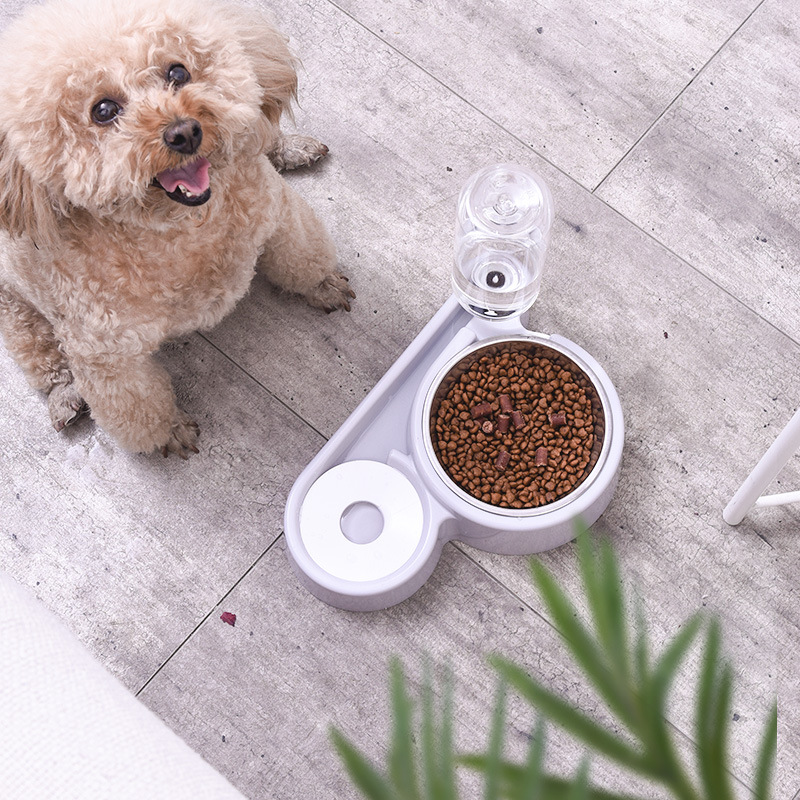 Stainless Steel Pets Double Bowls Automatic Drinker Dog Bowls Cat Bowls Dogs Feeding anti-leakage Wet Mouth Supplies