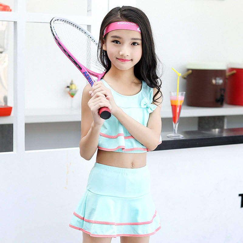 10 Skirt Split Swimsuit 12 Years Old 13 Bikini 14 Big Children 15 Little Girls 11 Pupils Korean Conservative Swimwear
