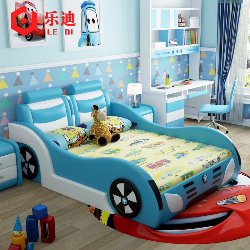 Children's bed boy with guardrail sports car car bed 1 5 m cartoon single bed personality design sense children's furniture