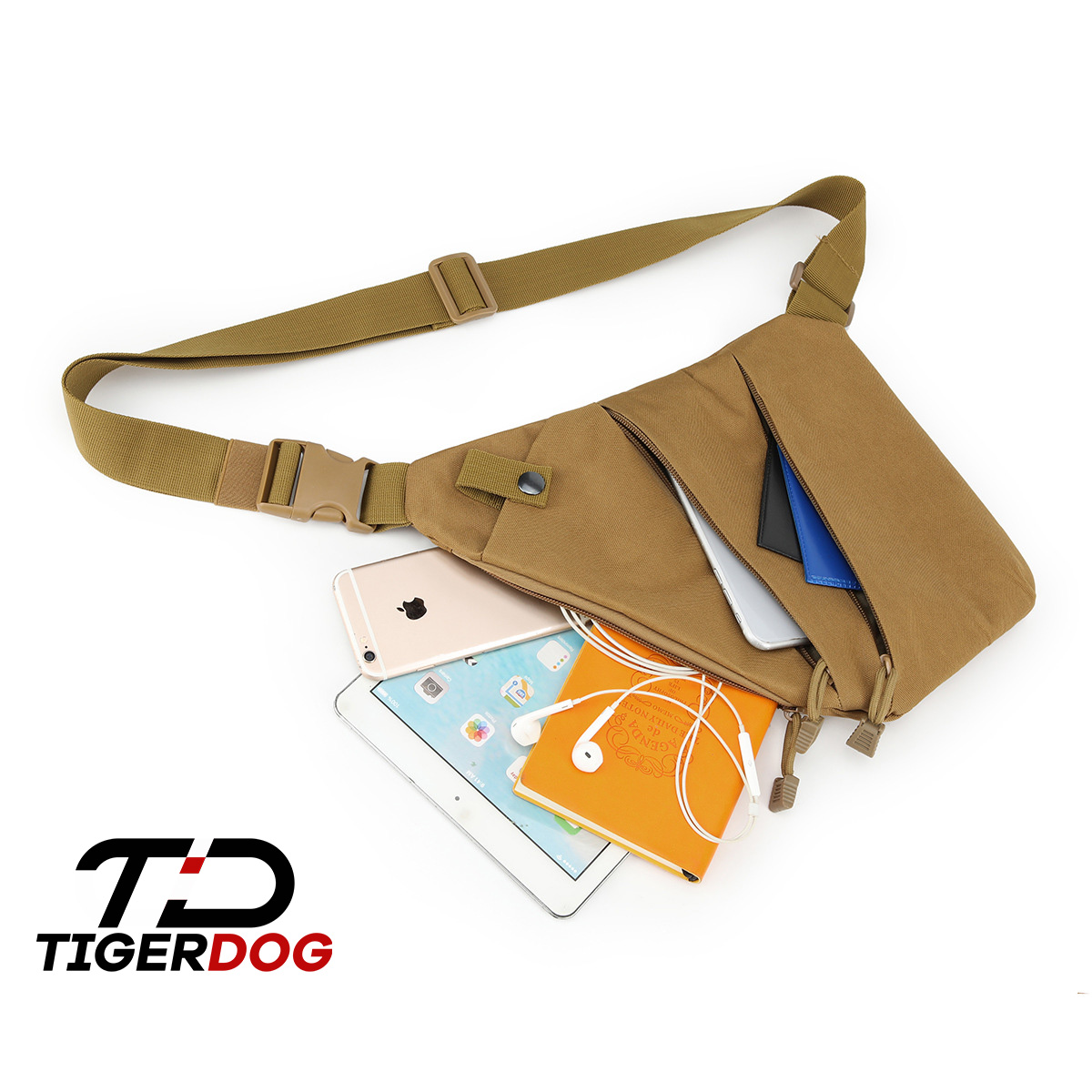 TigerDog Tactical Shoulder Travel Backpack Backpack Outdoor Running Strike Cross Camouflage Phone Pack