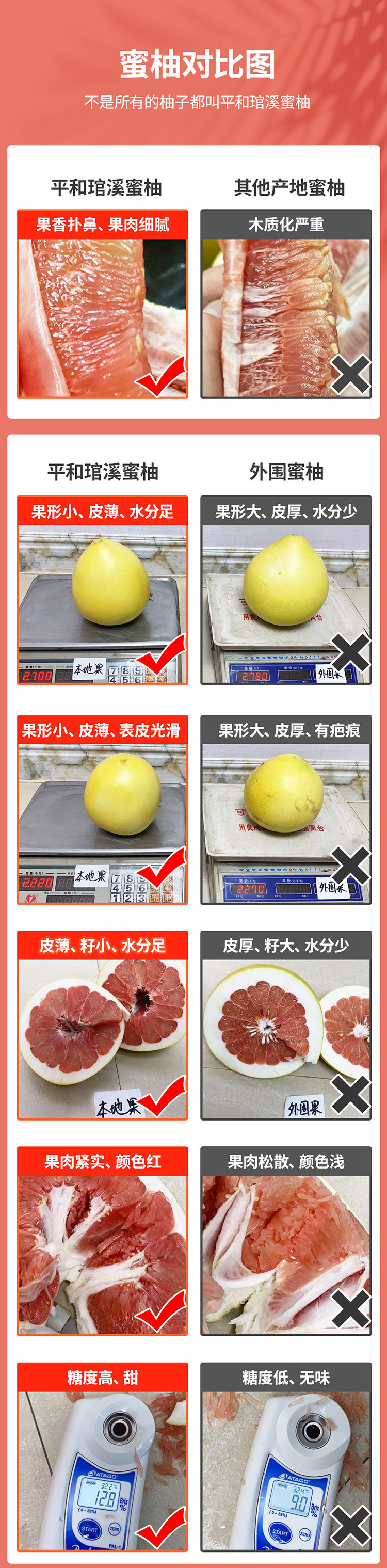 福建平和琯溪 红心柚子 净重4.5斤 2个 图12