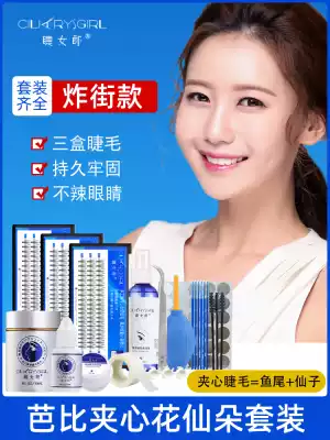 Ciliary girl Scarecrow false eyelashes women's single cluster graft eyelash suit itself sandwich hair natural fairy hair