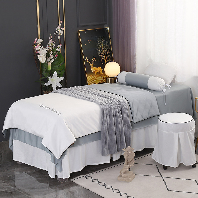 New Japanese beauty bedspread four-piece skin management bedding spa pattern embroidery high-end four seasons universal bedspread cover