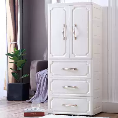 Children's wardrobe storage cabinet plastic baby simple double door finishing cabinet baby toy drawer type locker